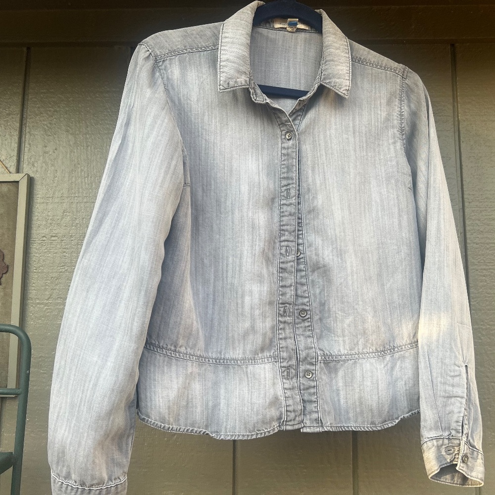 Rag and Bone M S Chambray Dusty Gray Lyocell Button Down Shirt